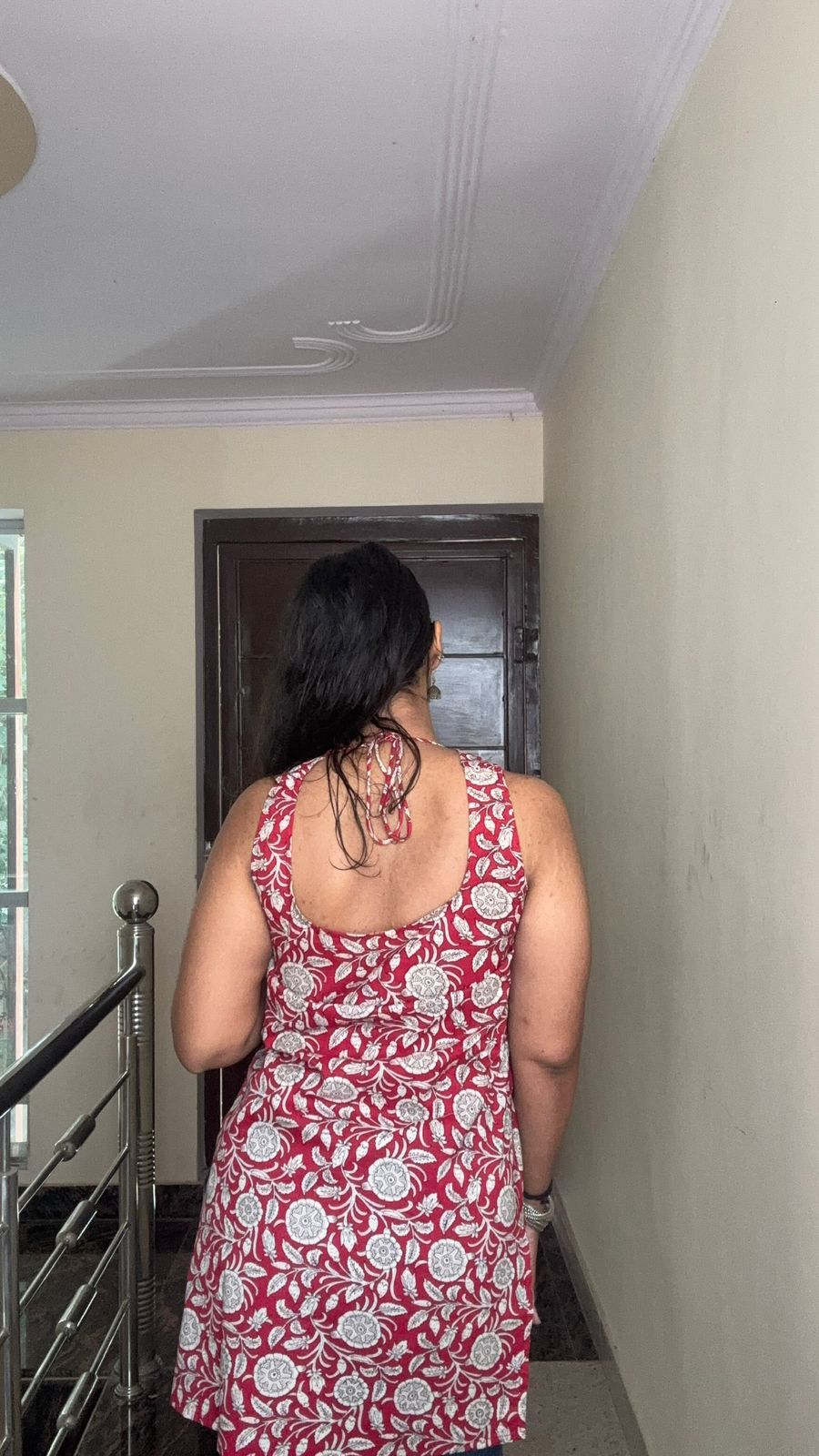 Cherry Red Cotton Kurti